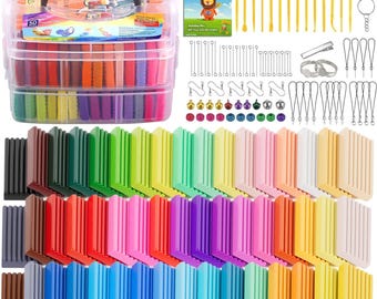 Polymer Clay Starter Kit: 50 Colors Oven Bake Modeling Clay with Tools