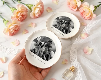 Custom Bestie Photo Jewelry Dish, Personalized Photo Ring Dish for Best Friend, Gift For Sister, Wedding Gift, Bridesmaid Proposal Keepsake