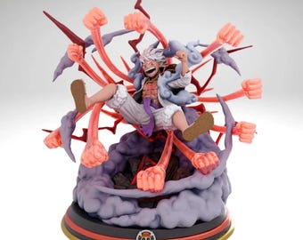 Figura in resina 14K di Luffy di One Piece - Action figure stampata in 3D, dipinta a mano o non dipinta, fan art di One Piece
