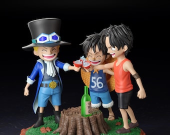 Rufy, Ace, Sabo CHILDHOOD Figura in resina 14K - Action figure stampata in 3D, dipinta a mano o non dipinta, fan art di One Piece