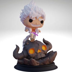 Luffy Chibi One Piece 14K Resolution Resin Figure – 3D Printed Action Figure, Hand Painted or Unpainted, One Piece Fan Art Funko Pop style