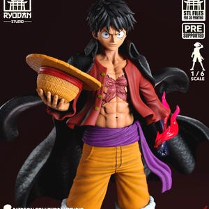 Monkey D. Luffy Yonkou Resin Figure 14k certified quality– One Piece Fan Art action figure – Hand Painted or Unpainted 3D Model