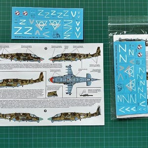 1:48 Decal Kamov Ka-52 Hokum B (Ukraine war) - 7 markings - Begemot BEG-4801 - HQ screen print decal for aircraft model kits