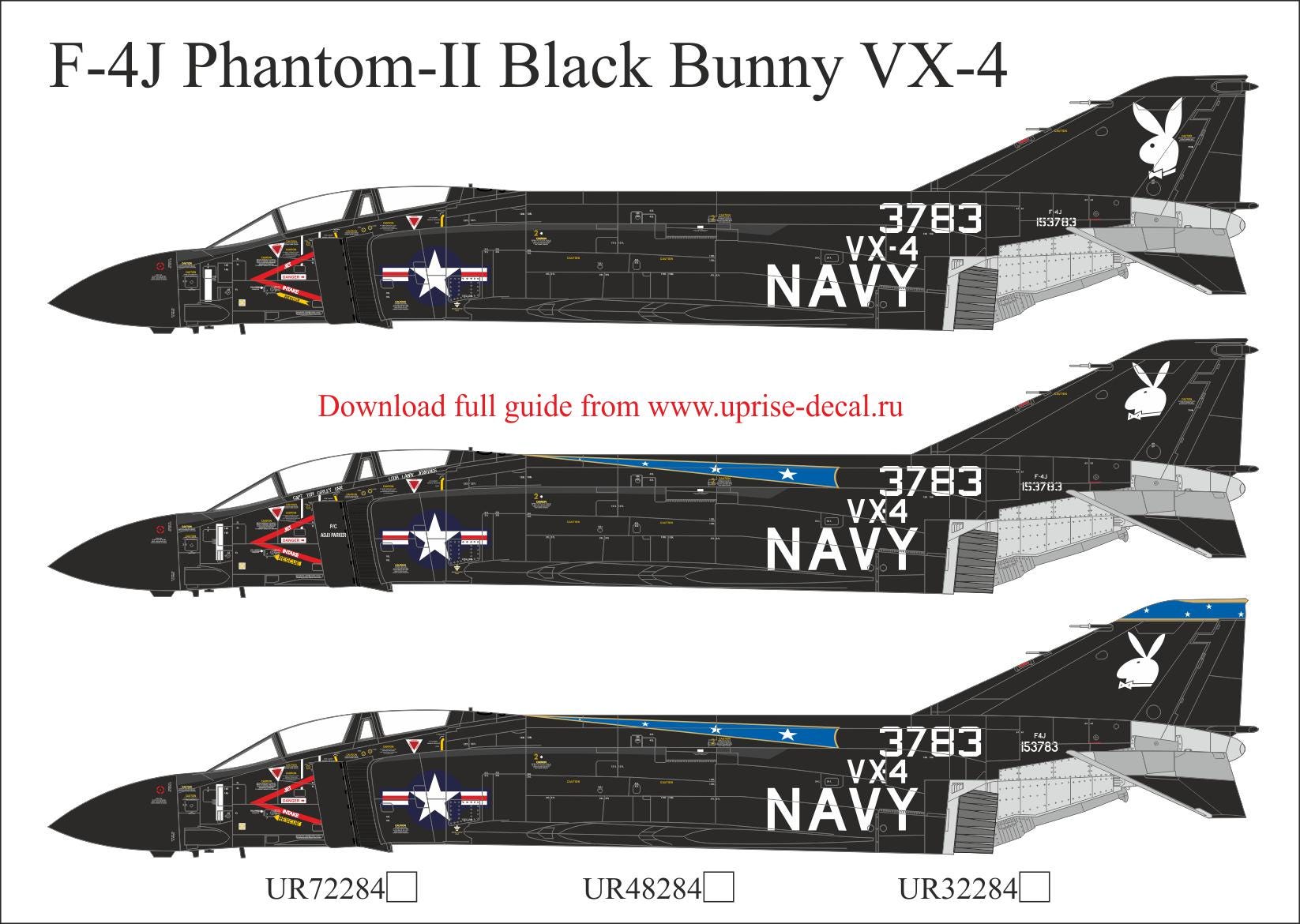 1:72 Decal F-4J Phantom-ii Black Bunny VX-4 Wi (FFA Film) Uprise