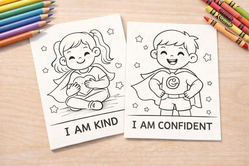 Kids Affirmation Coloring Book Printable | Self Esteem & Confidence ...