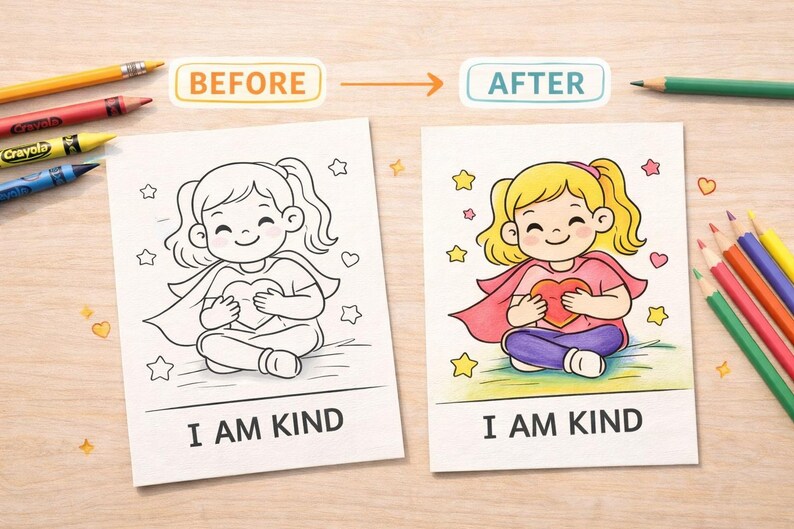 Kids Affirmation Coloring Book Printable | Self Esteem & Confidence ...