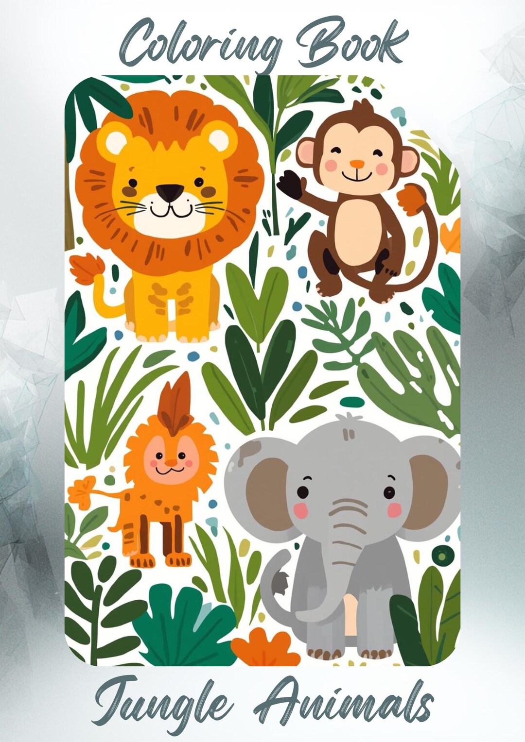 Jungle Animals Coloring Book for Kids 4–8, Printable Children's ...