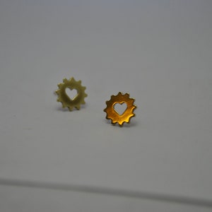 Bike Cog Heart Earrings image 2