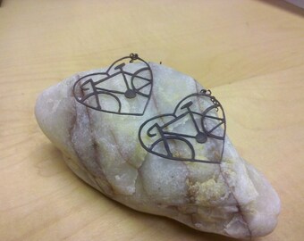 Bike Heart Earrings