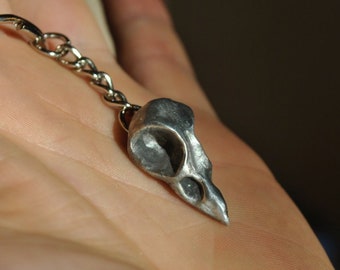 Hand Cast Pewter Crow Skull Bead/Pendant/Craft Item/Charm (lead free!)