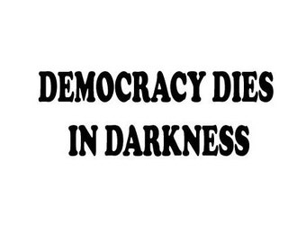 Democracy Dies In Darkness Vinyl Sticker/Decal