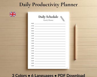 Planificateur de productivité quotidien – Ensemble de planificateurs PDF (3 couleurs) pour structurer et concentrer