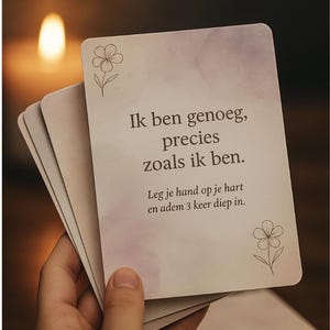 Digitale affirmatiekaarten zelfliefde – Jij bent genoeg  Printable & schermversie (PDF / ZIP)