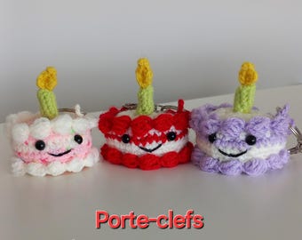 Crochet Birthday Cake Keychain