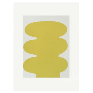 Yellow Minimal Print Abstract Scandi Print Handmade Original Print Bold Print Modern Abstract Shapes Mid Century Modern Art image 1