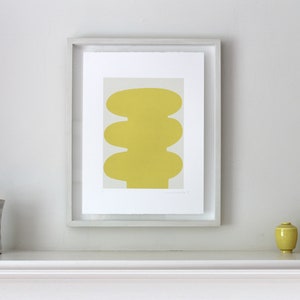 Yellow Minimal Print Abstract Scandi Print Handmade Original Print Bold Print Modern Abstract Shapes Mid Century Modern Art image 7