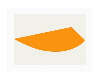 BIG Contemporary orange abstract original screenprint. Colorblock, minimal art by Emma Lawrenson