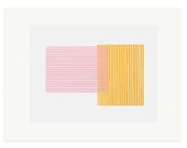 Abstract art print, screenprint, geometric print, pink and orange abstract, original, handmade art. Mid Century modern, Emma Lawrenson