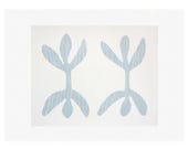 Soft Pastel blue Abstract Wall Art – Handmade Original Print for Calm Modern Interiors