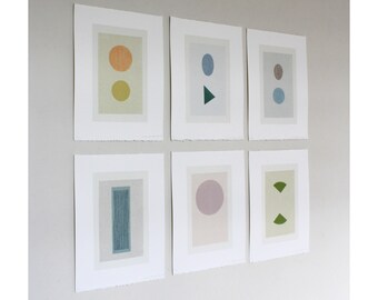 Set Of Original Prints - Set Of Handmade Prints - Set Of Abstract Prints - Set Of Minimal Prints - Emma Lawrenson