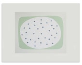 Art Print, minty green original screenprint, simple, modern, spotty handmade in minty green, 'Spots'.