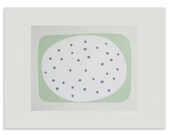 Art Print, minty green original screenprint, simple, modern, spotty handmade in minty green, 'Spots'.