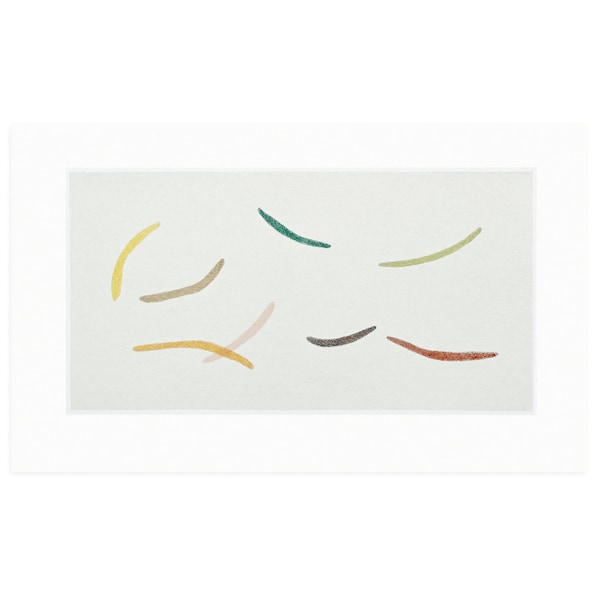 Modern abstract art, minimal original art, handmade screenprint on fabriano by Emma Lawrenson. Autumn colours