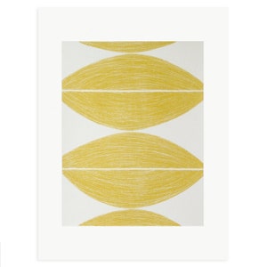 Mid Century Modern Art- Yellow Minimal Print - Abstract Scandi Print - Handmade Original Print - Bold Print - Modern Abstract Shapes