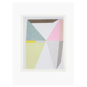 Silkscreen, abstract geometric art, sherbet colours, modern wall decor by Emma Lawrenson. Original printmaking