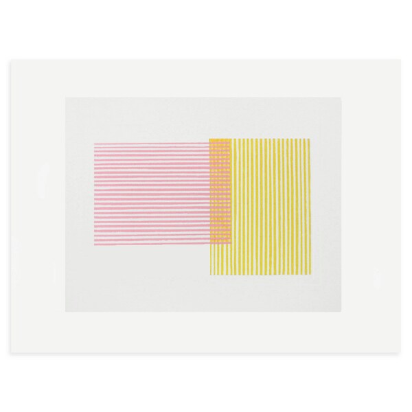 Mid Century Modern, geometrischer Original Siebdruck, handgemachte minimalistische abstrakte Kunst von Emma Lawrenson