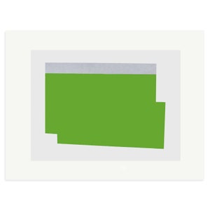Green Abstract, Modern handmade geometric screenprint. Original limited edition art by Emma Lawrenson.