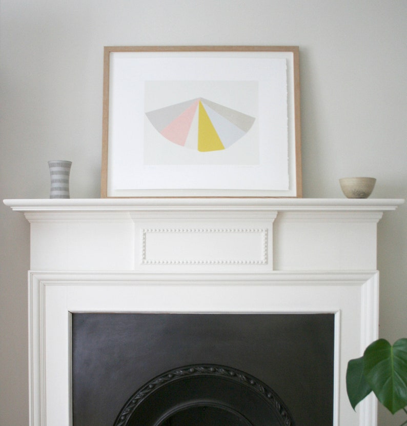 Geometric Silkscreen Print Large Abstract Fine Art Greys Etsy