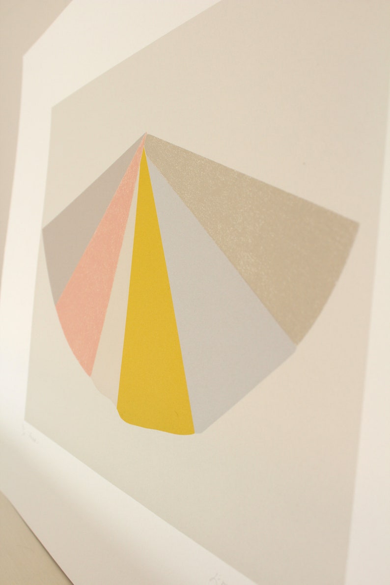 Geometric Silkscreen Print Large Abstract Fine Art Greys Etsy