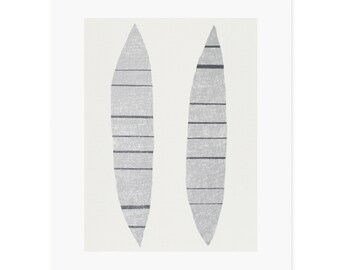 Abstract screenprint / large screenprint, monochrome, greys, original, handmade on finest quality paper by Emma Lawrenson