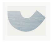 Screenprint, blue abstract, hand pulled, Fabriano Rosapina paper, Mid Century home, Emma Lawrenson