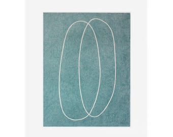 Minimal Abstract Print - Abstract Original Print - Bold Print - Petrol Blue Print - Silkscreen Print - Emma Lawrenson