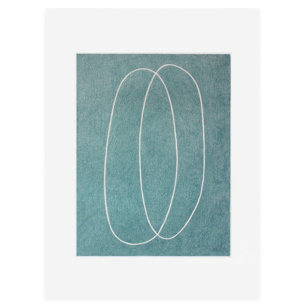 Minimal Abstract Print - Abstract Original Print - Bold Print - Petrol Blue Print - Silkscreen Print - Emma Lawrenson