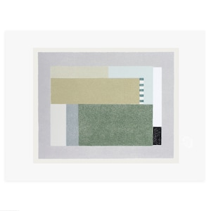 Geometric screenprint, earthy colours original handmade silkscreen print, abstract art, modern wall decor. Emma Lawrenson