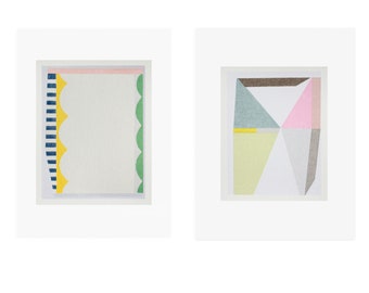 Set Of Two Abstract Prints - Set of Minimal Prints - Set of Two Abstract Prints - Geometric Original Art - Silkscreen Prints