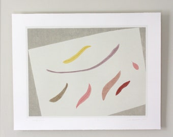 Nature inspired screenprint. Earthy colours, original art on beautiful Italian Paper by Emma Lawrenson