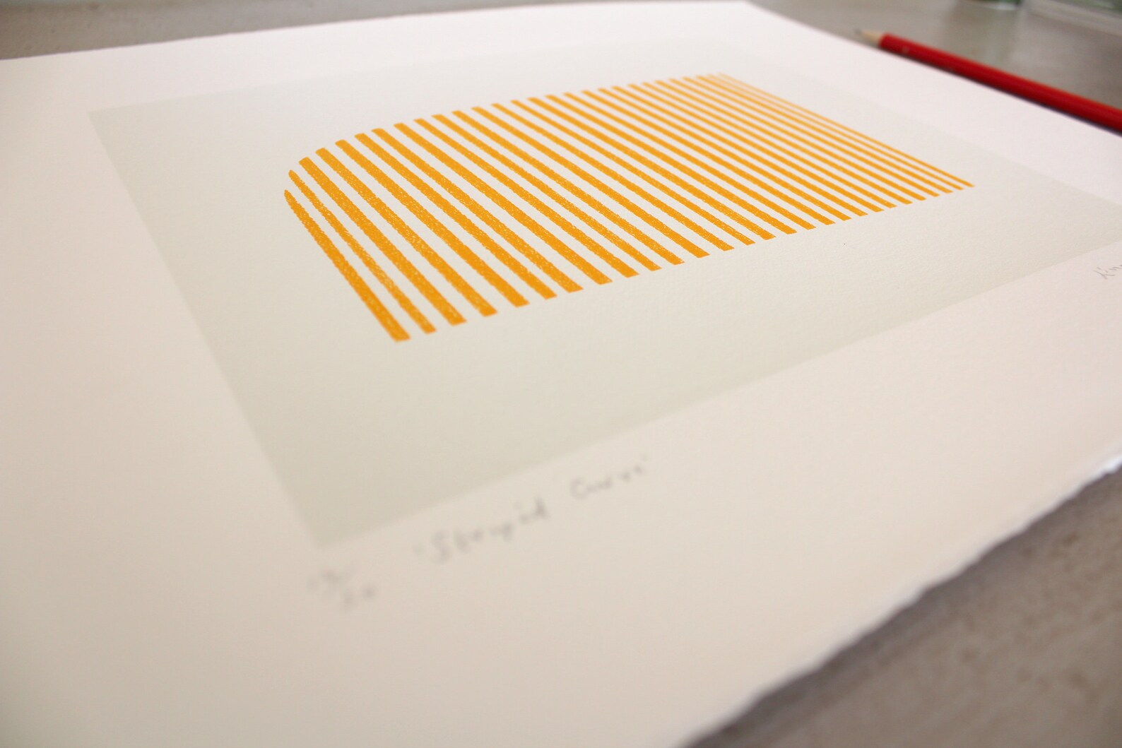 Minimal Original Orange Abstract Screenprint. Retro, Modernist Handmade ...