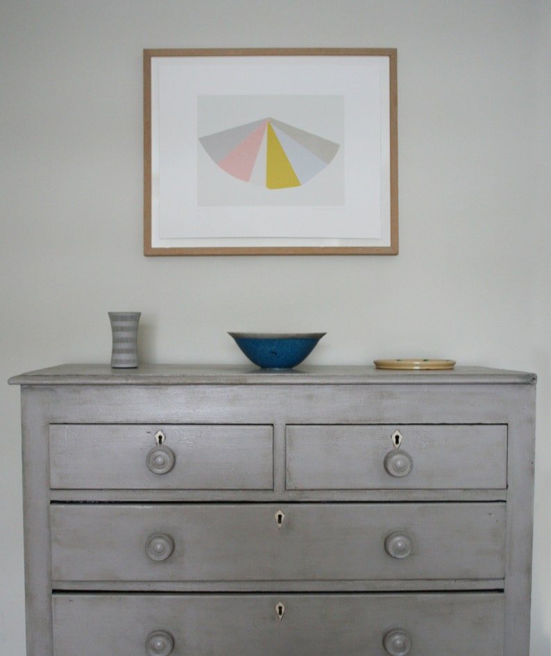 Geometric Silkscreen Print Large Abstract Fine Art Greys Etsy