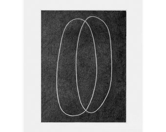 Black minimal original art, screenprint on fabriano by Emma Lawrenson