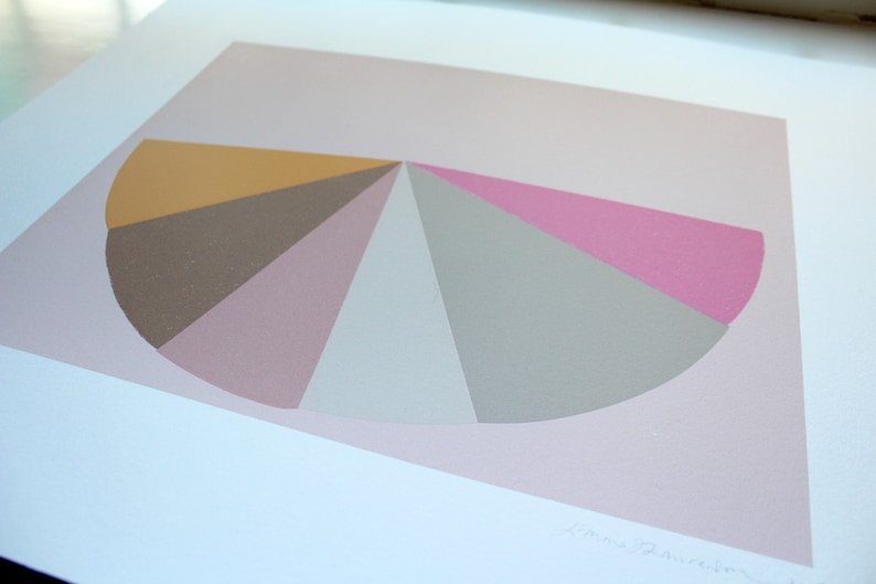 Retro pastel handmade screenprint a colourful original Etsy