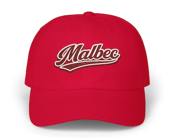 Malbec Dad Hat, Embroidered Wine Cap, Wine Lover Gift, Vineyard Style