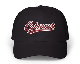 Cabernet Dad Hat, Embroidered Wine Cap, Wine Lover Gift, Vineyard Style