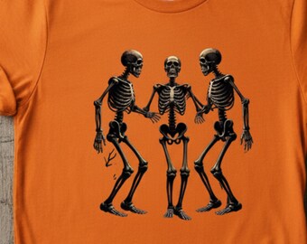 Tańczące szkielety PNG Clipart, zabawny szkielet Halloween PNG, retro straszny sezon do pobrania cyfrowego