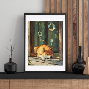 Shiba Inu & Wind Chimes puzzle - 120, 252, 500-Piece,shiba inu art,ukiyo e artwork,japanese art jigsaw puzzles,japanese style puzzle