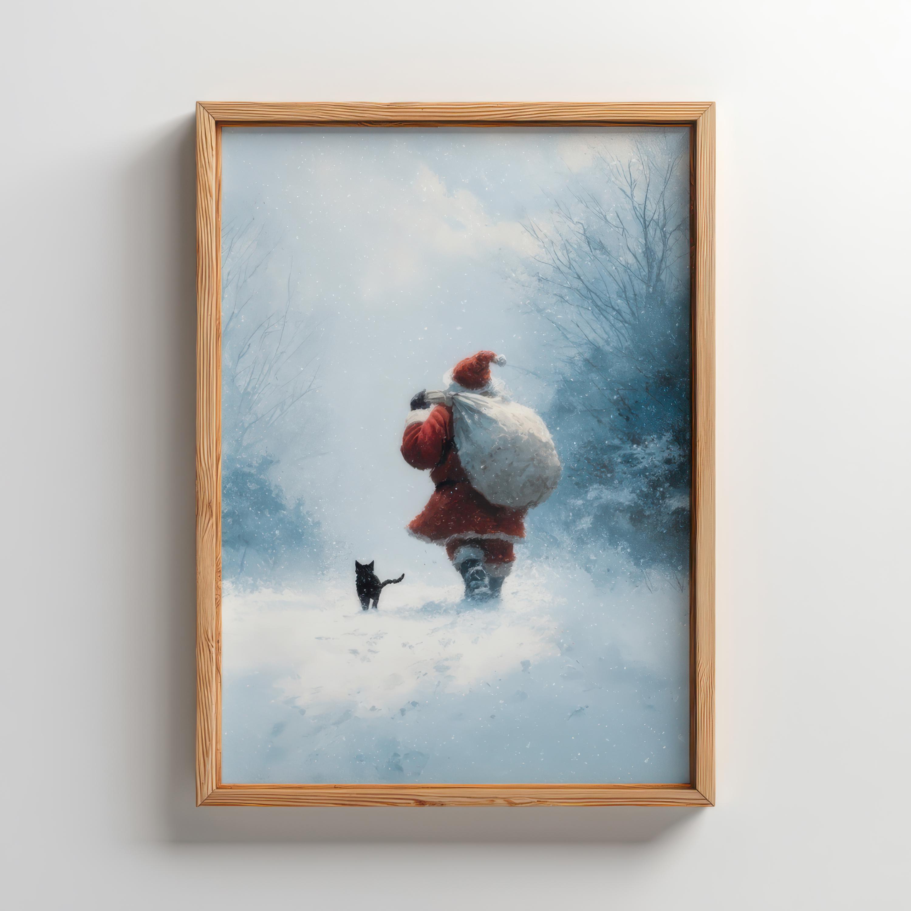 サンタネコ　　油絵　アーティスト作品 サンタネコ 油絵 アーティスト作品 【公式通販】