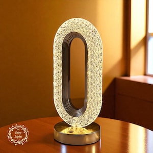3D Crystal LED Night Light – Touch USB Rechargeable Lamp